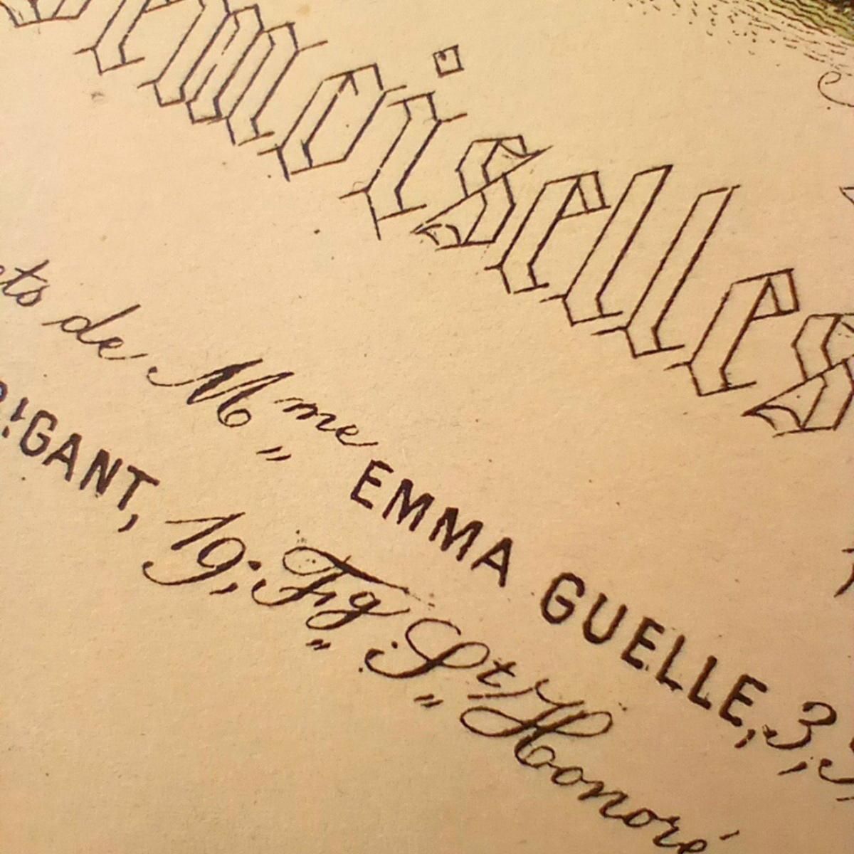 美しいアンティークモード画フランス1900年代初期」