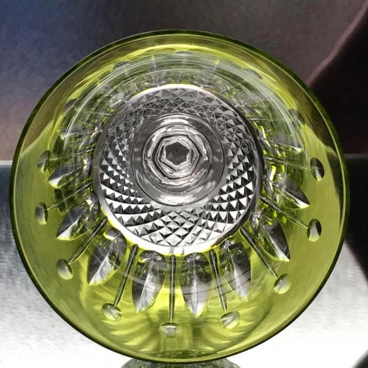 アンティークフランス製サンルイ美しいクリスタルワイングラス1928年トミー