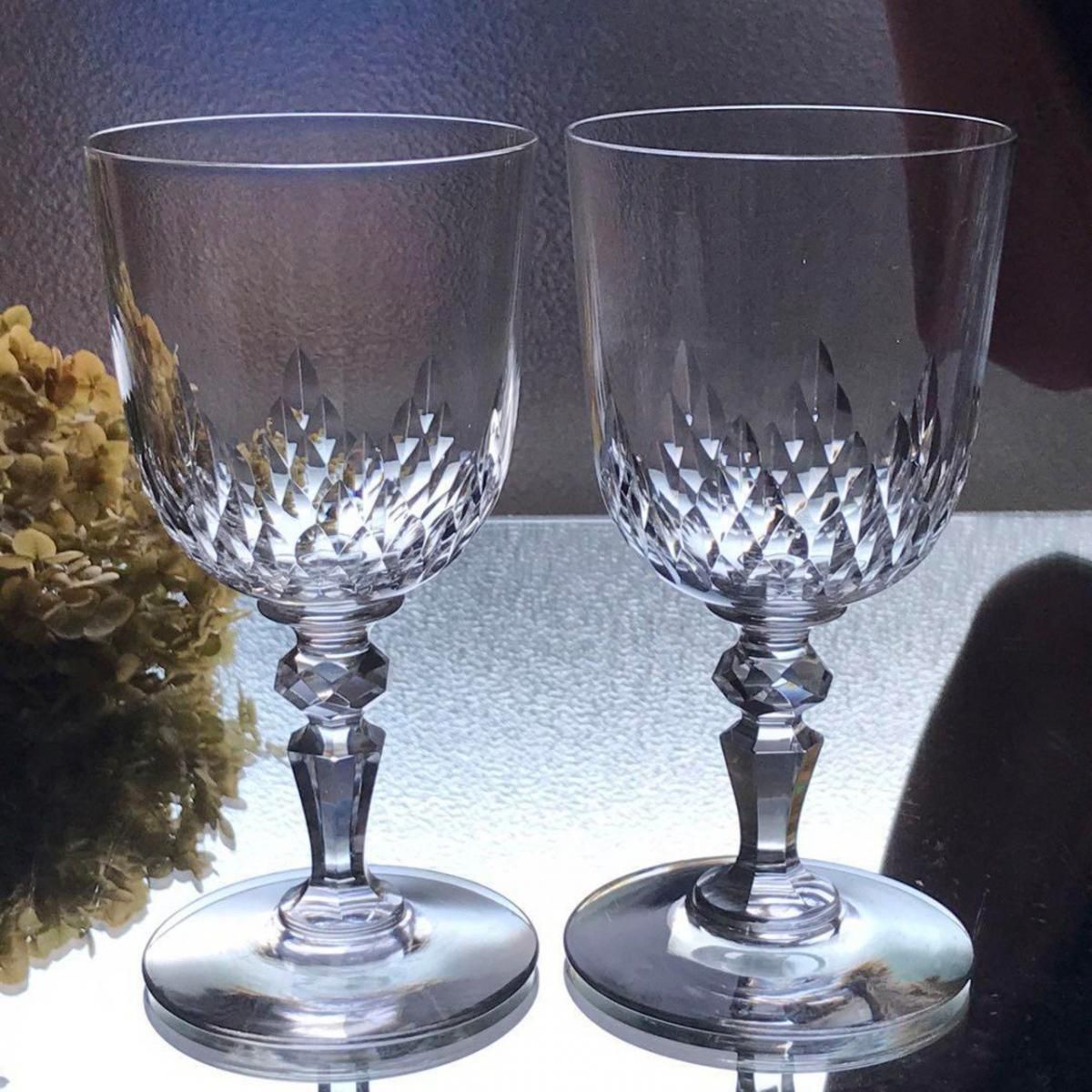 オールド・バカラ 極希少レモデル 1830年 ダイヤモンドカット 大型 花瓶 オールドバカラ「ローズダイヤモンドカット パウダーボックス