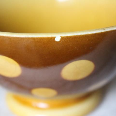 ブロカント　カフェ・オレボウル カフェオレボウル イエロー 黄色 ドット 水玉 フランス