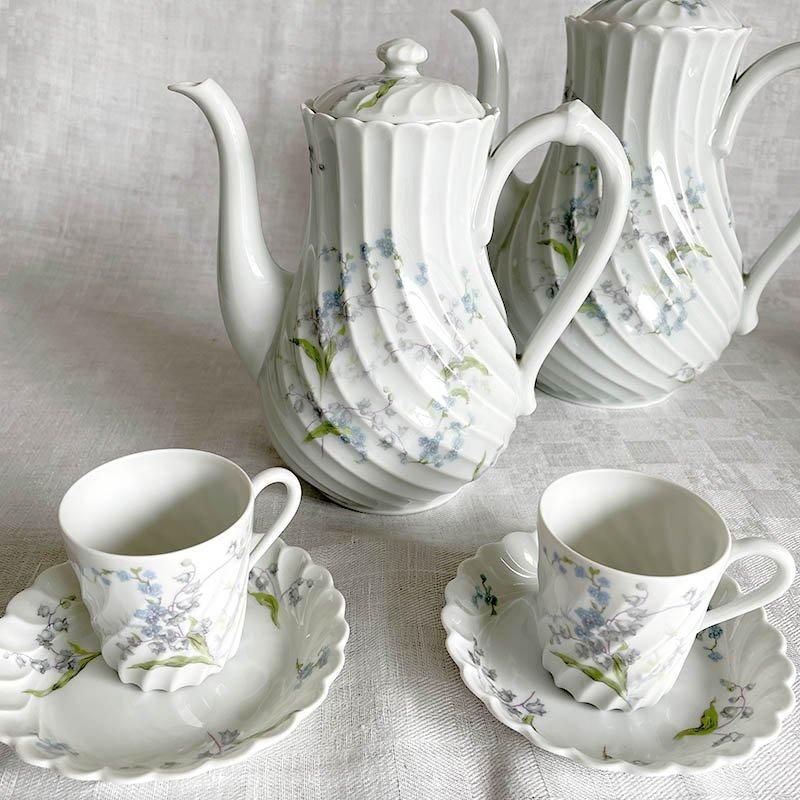 リモージュ　勿忘草　ティーセット　3点セット リモージュ勿忘草ティーセット3点セット