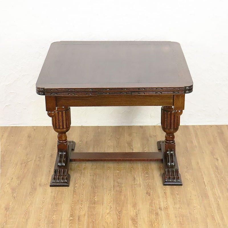 重厚な英国製アンティークオークダイニングテーブル