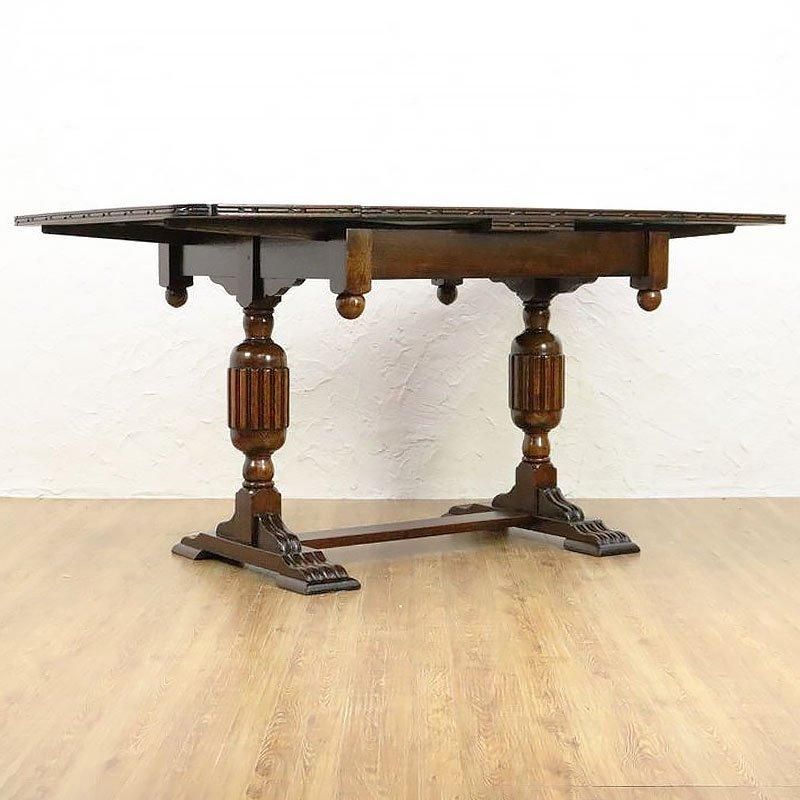 イギリス アンティーク ダイニングテーブル オーク無垢材 クラシカル 重厚 イギリス アンティーク ダイニングテーブル オーク無垢材