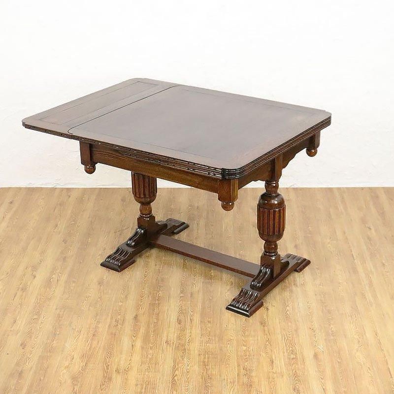 重厚な英国製アンティークオークダイニングテーブル