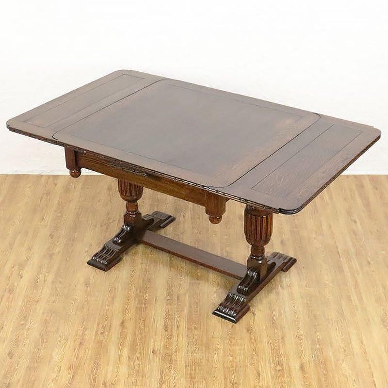 重厚な英国製アンティークオークダイニングテーブル