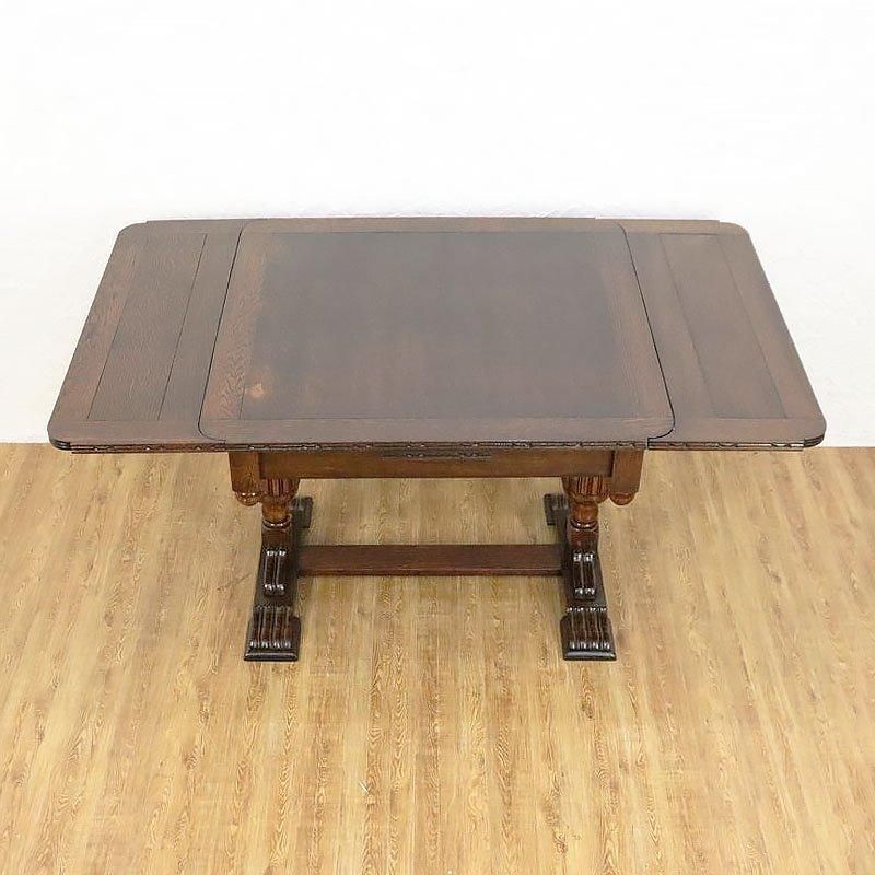 重厚な英国製アンティークオークダイニングテーブル