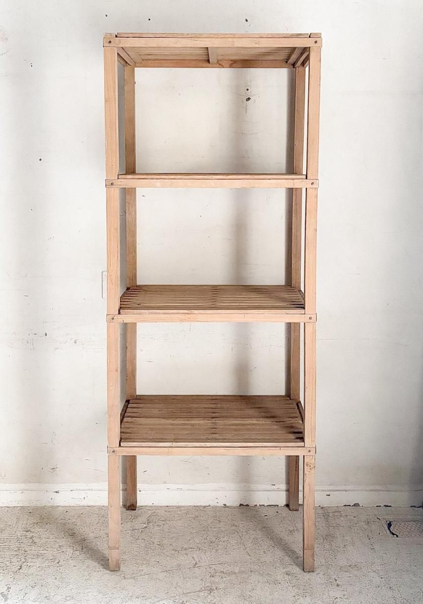 フランス製アンティークビーチ材の高級ラック