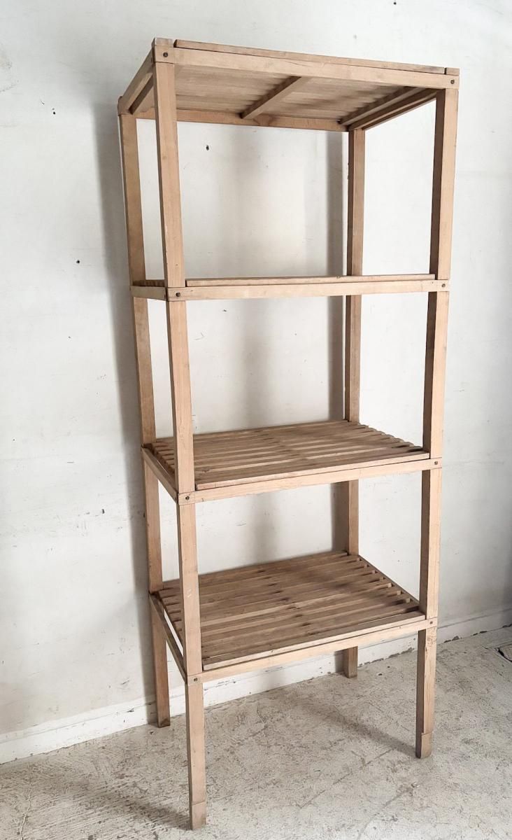 フランス製アンティークビーチ材の高級ラック