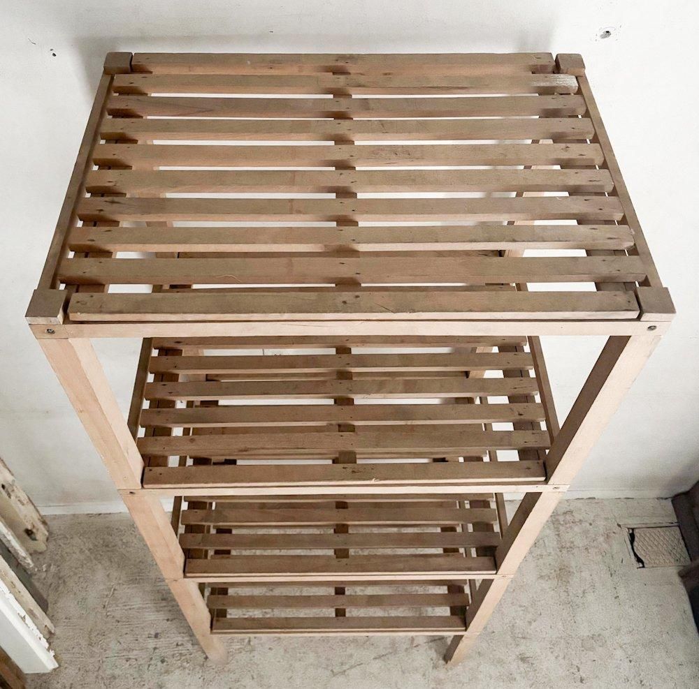 フランス製アンティークビーチ材の高級ラック