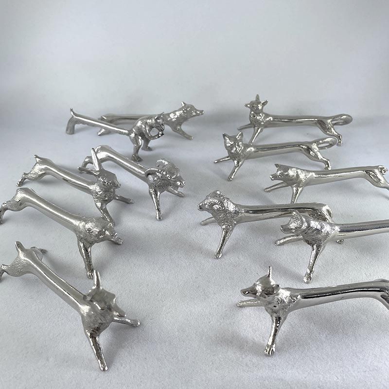 季節の飾りに♪アニマル型カトラリーレスト12体セット