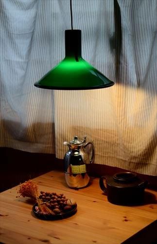 デンマーク製ホルムガードP&Tペンダントライトグリーンガラス