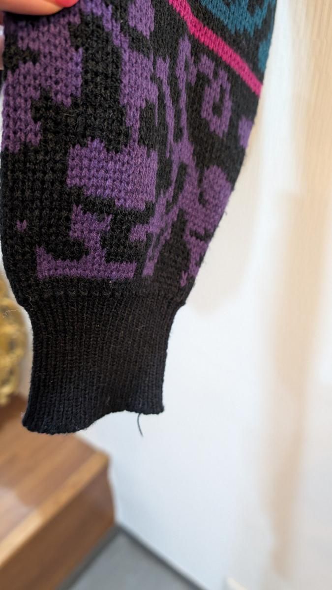 【新品未使用タグ付】Ameri VINTAGE ニット付ブラウス GEMEDA ニット セーター アーガイル＆字レースアップ