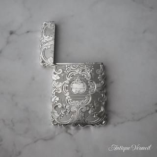 1894年 英国アンティーク 純銀製 カードケース 55g Frederick