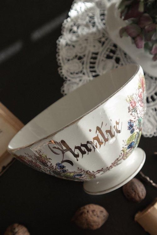 france vintage 小さなカフェオレボウル フランスアンティーク カフェオレボウル さくらんぼ | minon
