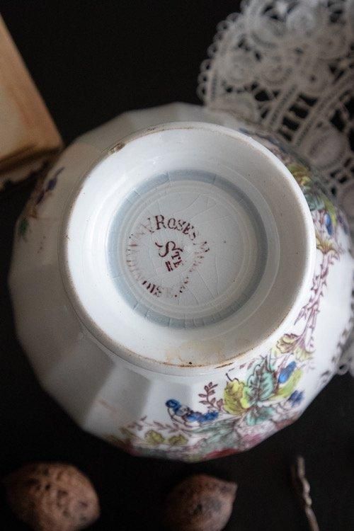 フランスアンティーク カフェオレボウル 勿忘草 フランスアンティーク カフェオレボウル 勿忘草