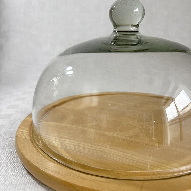 華やかなガラスドーム 木製トレー付き ケーキドーム オードブル