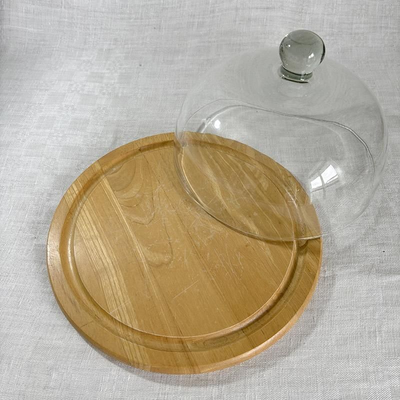 華やかなガラスドーム 木製トレー付き ケーキドーム オードブル