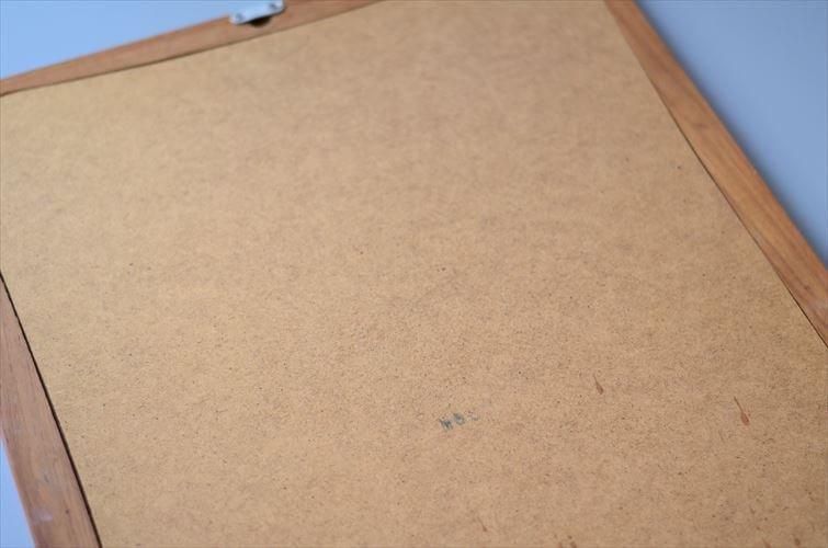 デンマーク製アンティークチークウォールミラー洗練された風格