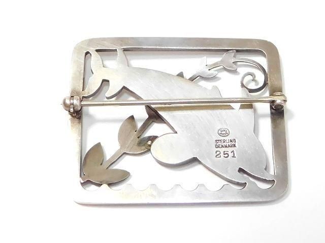  　ジョージジェンセン　ヴィンテージ　イルカ　ブローチ 希少な北欧アンティークジョージジェンセンイルカブローチ