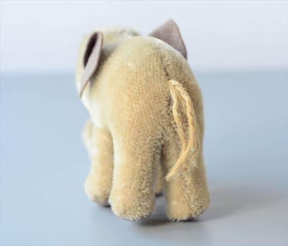 【シュタイフ】レアなアンティークの象のぬいぐるみ アンティーク雑貨 ビンテージ シュタイフ社 ゾウのぬいぐるみ