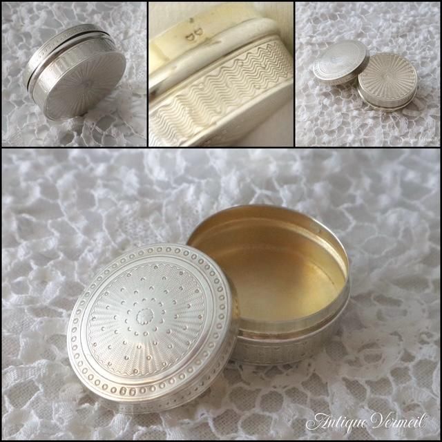 ﾌﾗﾝｽ・ｱﾝﾃｨｰｸｼﾙﾊﾞｰ ギヨッシェ彫りの小さな銀製小箱（銀800
