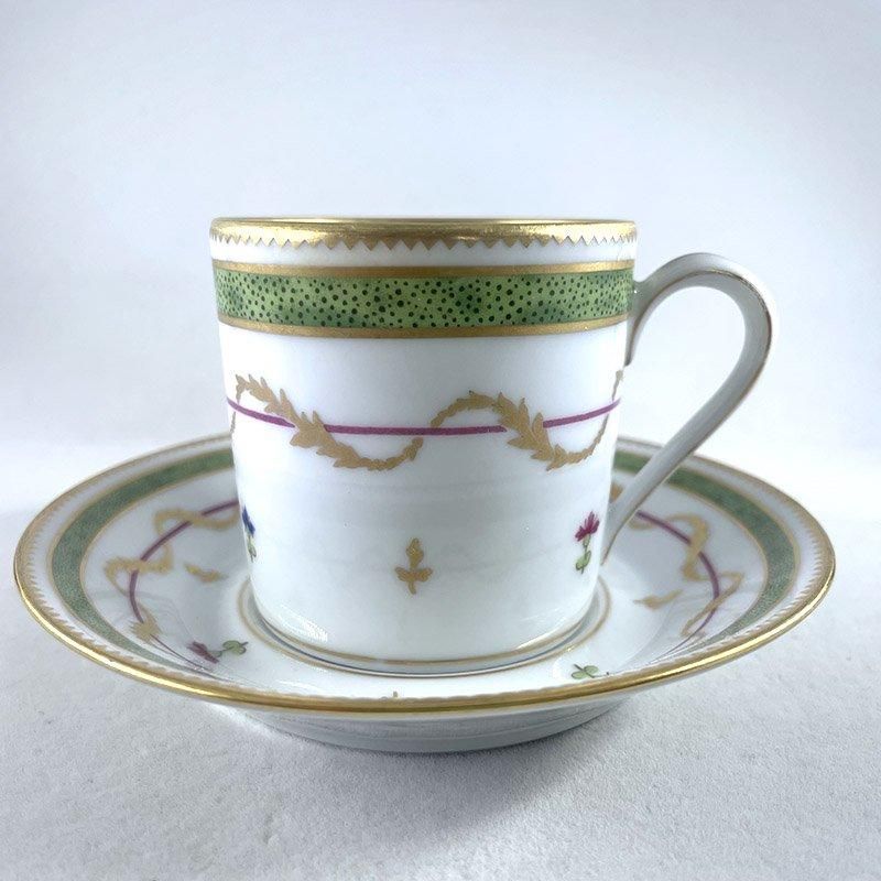 カップ&ソーサー コーヒーカップ リモージュ 若草色のライン カップ&ソーサー コーヒーカップ リモージュ 若草色のライン