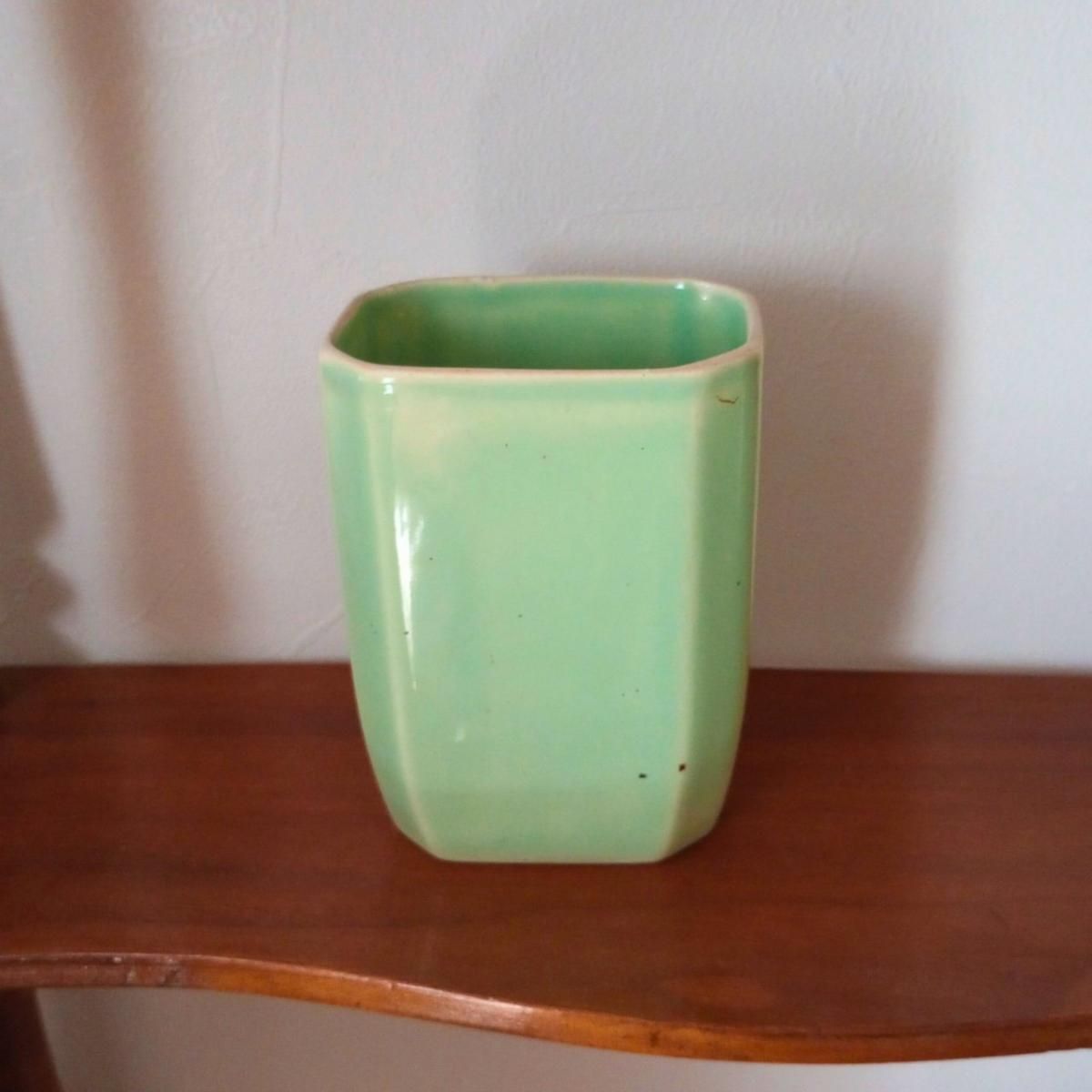 ヴィンテージ陶器キャニスター、フランス製美しい絵柄