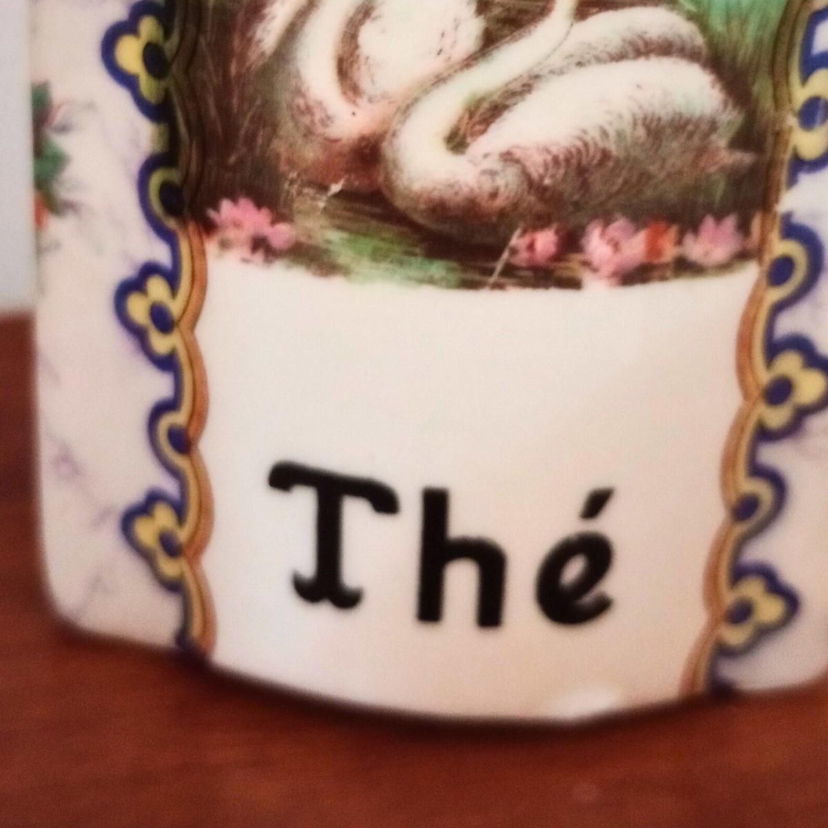 ヴィンテージ白鳥陶器キャニスター・チェコ製