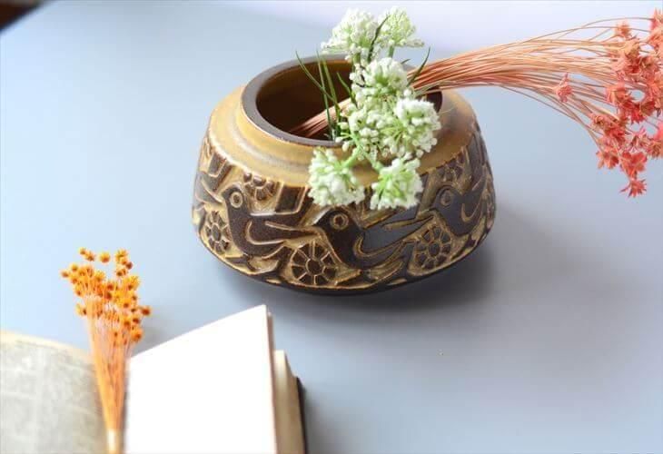 デンマーク製ミケルアナセン 鳥レリーフボウル