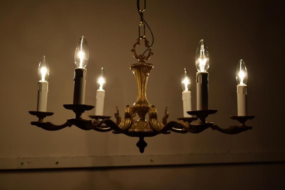 アンティーク　シャンデリア　ヴィンテージ　真鍮 シャンデリア アメリカ アンティーク ヴィンテージ 真鍮