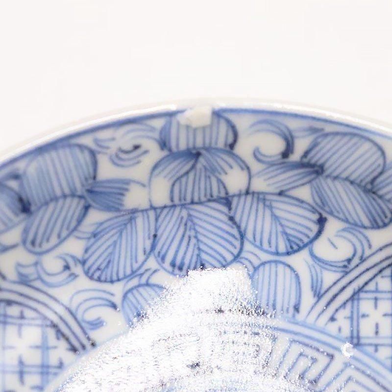 大正時代のやさしい花唐草豆皿 アンティーク美