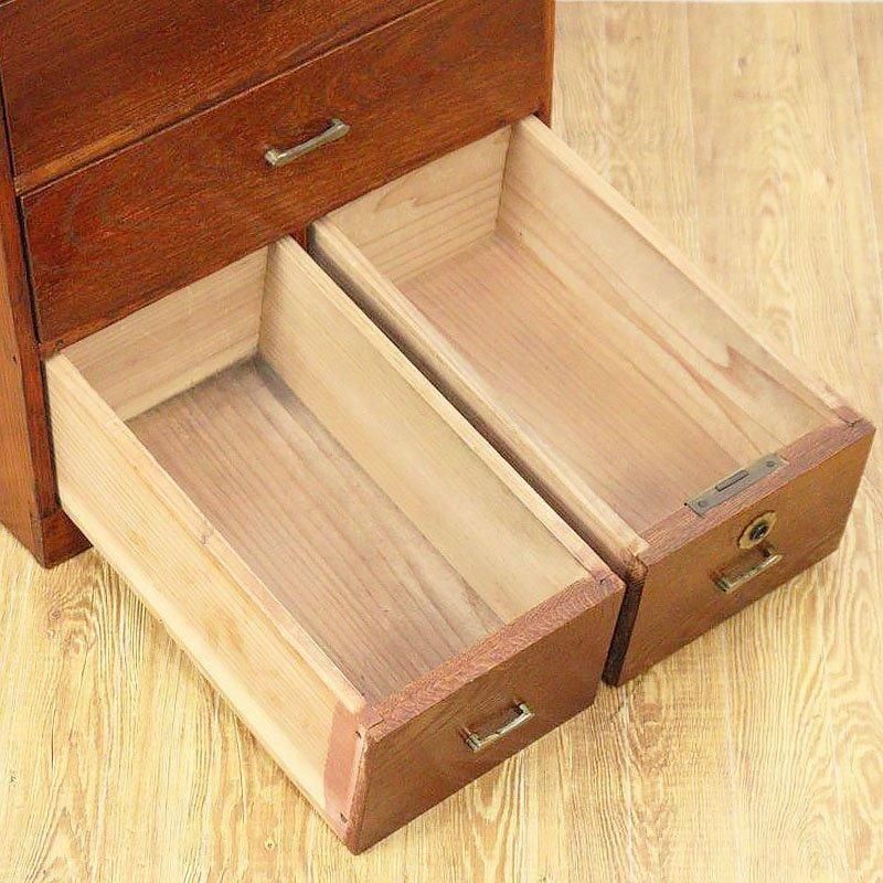 本日まで！アンティーク　収納箱　小物入れ　キャビネット キャビネット 五段小引出し 昭和初期 日本製 アンティーク