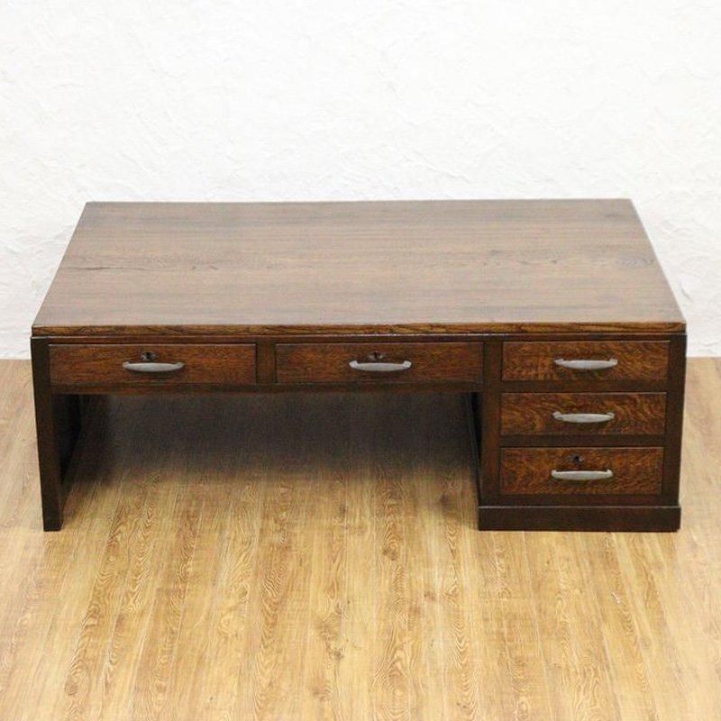 ヴィンテージ　デスク　文机　昭和 ヴィンテージ和風座机 昭和初期製 収納力抜群