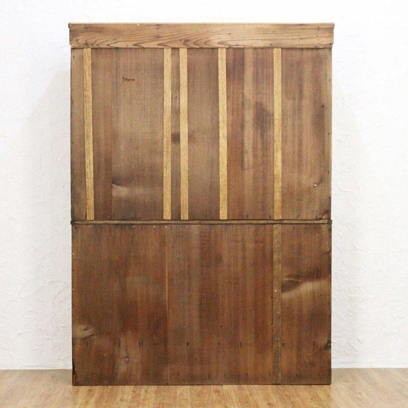 大正昭和のケヤキ製四尺引戸食器棚