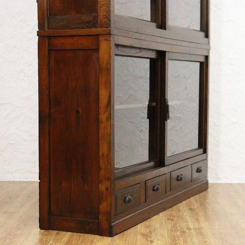 古い木製の引き出し4段　食器棚　キャビネット　古家具　古民家 古い木製の引き出し4段 食器棚 キャビネット 古家具 古民家