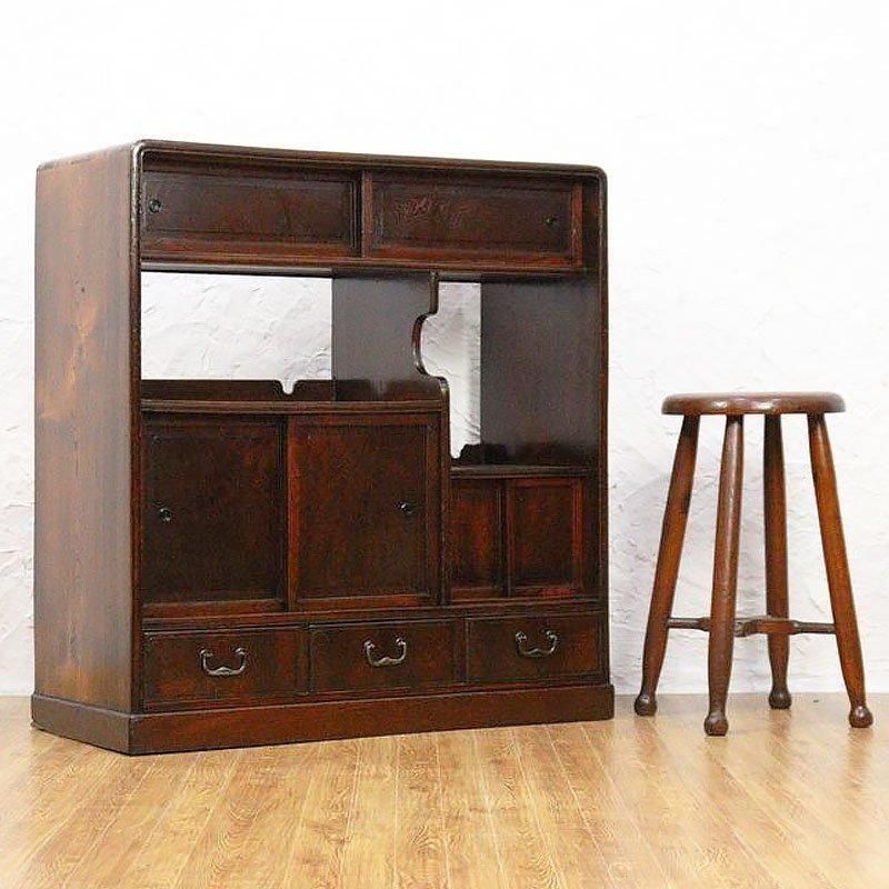 キャビネット アンティーク家具 中古　骨董品　洋風 中国家具鍵付キャビネット - アンティーク山本商店