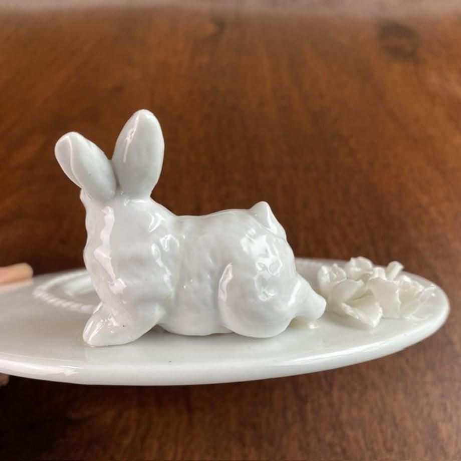 白ウサギ　スタンディングポーズ　雪うさぎ　WAGNER　アンティーク スタイル 白ウサギ スタンディングポーズ 雪うさぎ WAGNER アンティーク