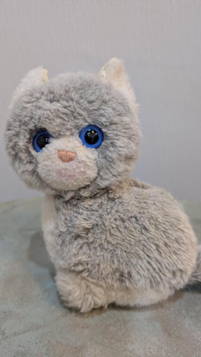 美品 ビンテージ Steiff Snuffy 子猫のぬいぐるみ シュタイフ ドイツ生まれシュタイフの可愛いブルーアイ子猫ぬいぐるみ