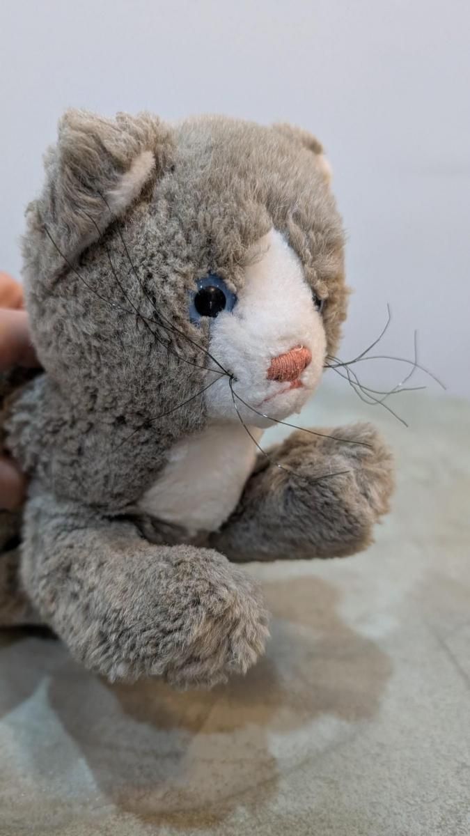 ドイツ製Steiffのヴィンテージ猫ぬいぐるみブルーアイ