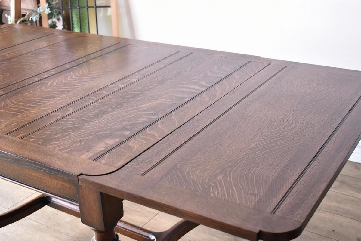 オーク　ドローリーフテーブル 1920年代英国製オークのドローリーフテーブル重厚な存在感