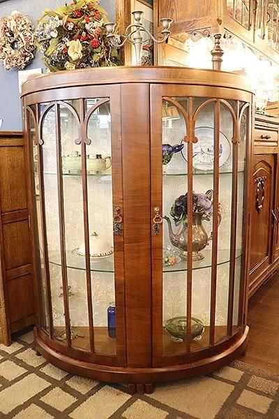 英国製ハーフムーンキャビネット｜1930'sガラスキャビネット