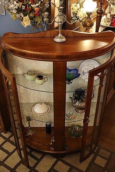 英国製ハーフムーンキャビネット｜1930'sガラスキャビネット