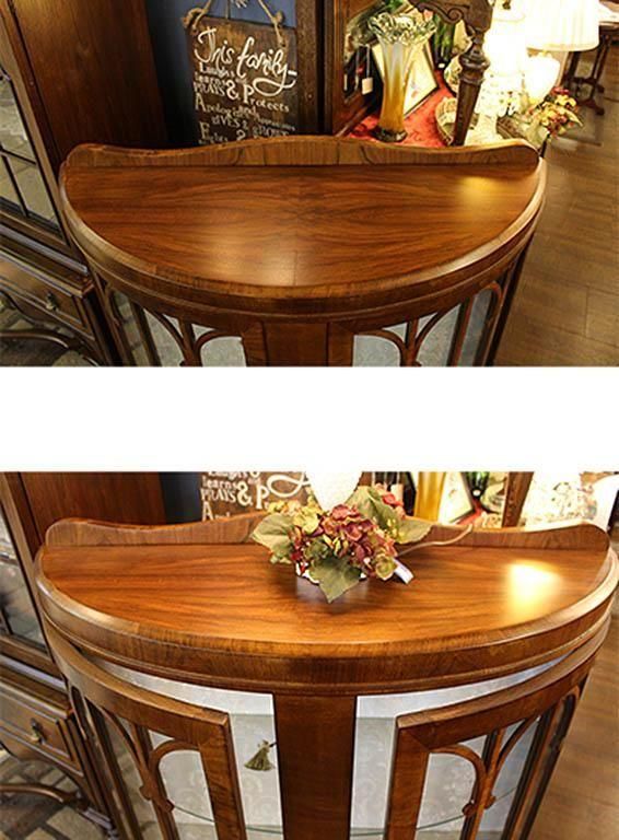 英国製ハーフムーンキャビネット｜1930'sガラスキャビネット