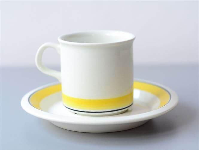 アラビア ファエンツァ カップ&ソーサー イエロー ヴィンテージ