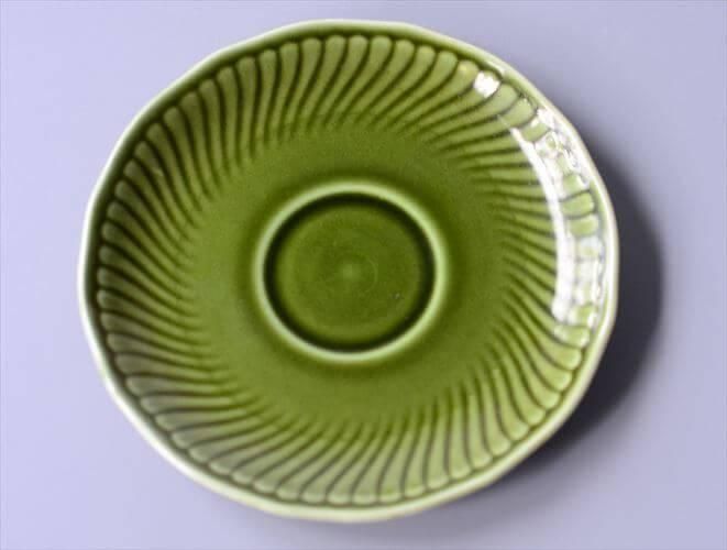 ベルギー製1960年代BOCHカップソーサー鮮やかなオリーブグリーン