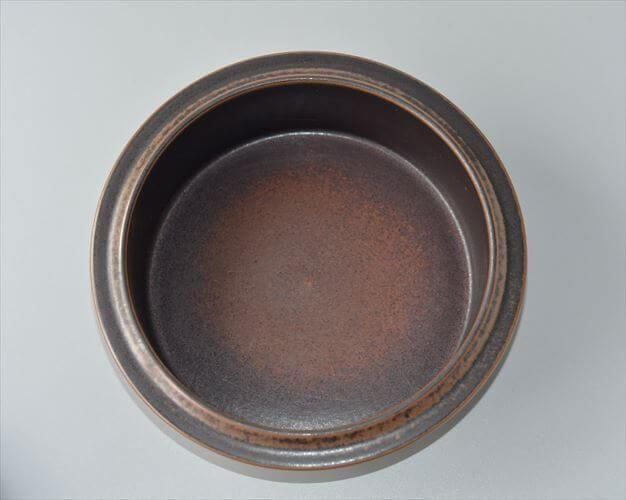 ヴィンテージアラビア深いブラウンの蓋つきボウル
