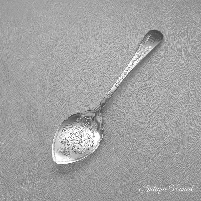 希少な1898年英国製リーフ文様ジャムスプーン
