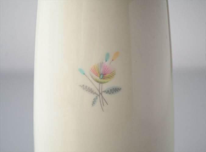 ドイツ製アンティーク花瓶 色鮮やかな花模様
