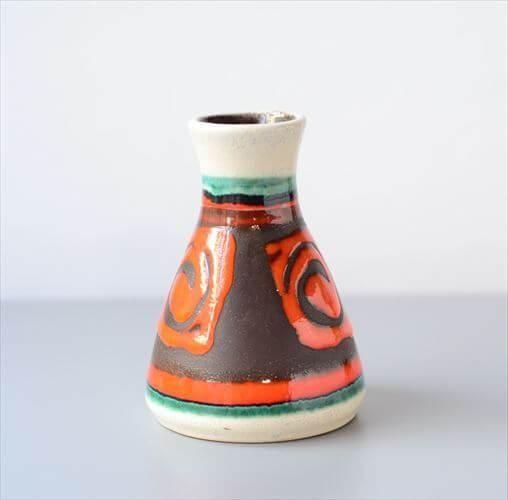 西ドイツヴィンテージ赤花瓶Art Pottery Duemler&Breiden 西ドイツ製Dumler&Breidenのミッドセンチュリー花瓶