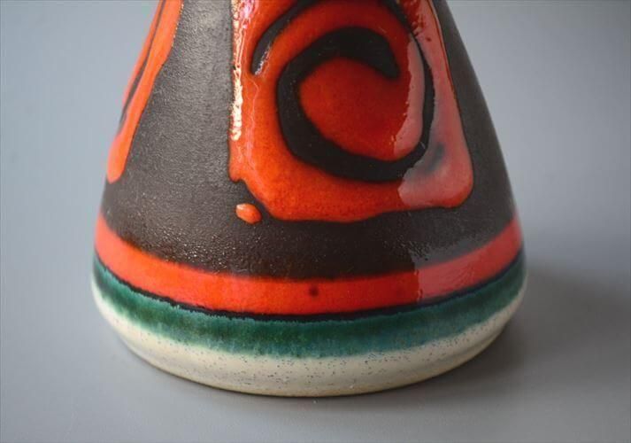西ドイツヴィンテージ赤花瓶Art Pottery Duemler&Breiden 西ドイツ製Dumler&Breidenのミッドセンチュリー花瓶